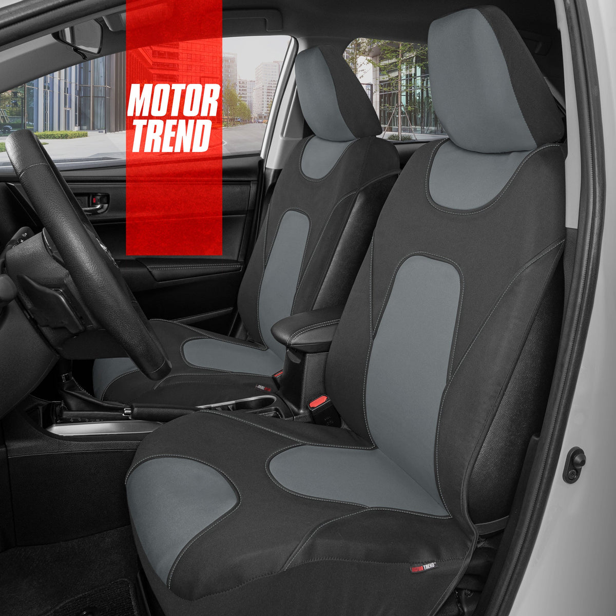 MotorTrend 2-Pack AquaShield Wasserdicht Zwei-Tone Neopren-Vordersitzabdeckungen