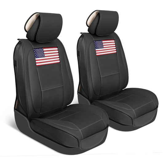 MotorBox American Flag Seat Abdeckungen für LKW, Autos und SUV - Napa Leder US Car Seat Abdeckungen American Flag Truck Zubehör - Car Seat Abdeckung Patriotic American Flag Car Zubehör Autositz Protektor