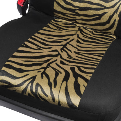 BDK 12-Piece Brown Tiger Vordersitze, Rücksitze, Sitzgurtpads und Lenkradabdeckung (Fits 14.5' - 15.5')