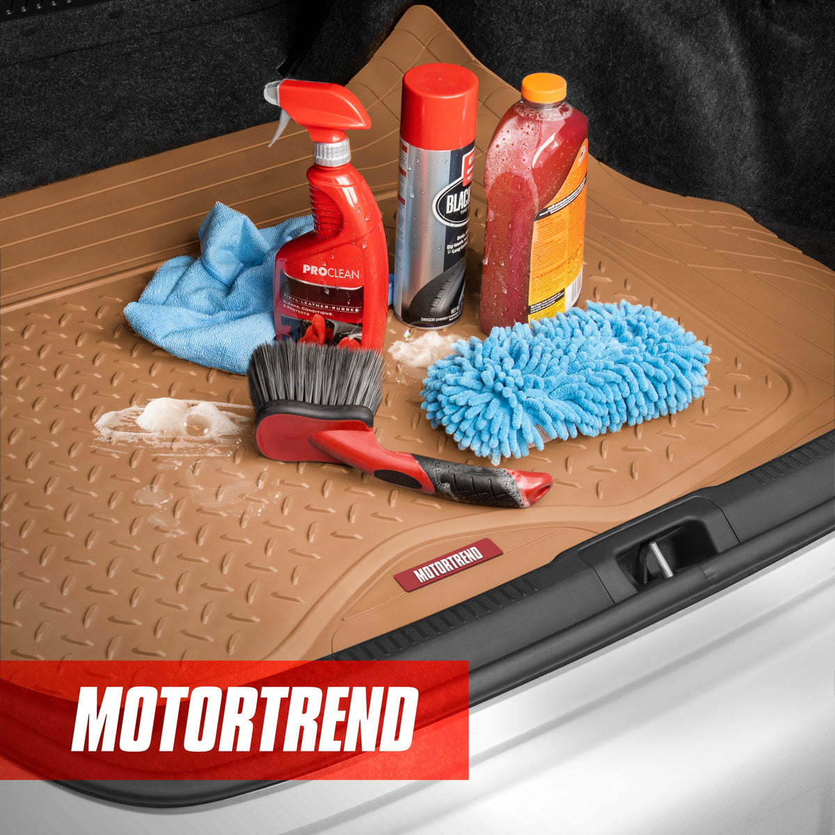 MotorTrend Utility Trunk / Cargo Liner Mat - Heavy Duty, All Weather, Trim to Fit