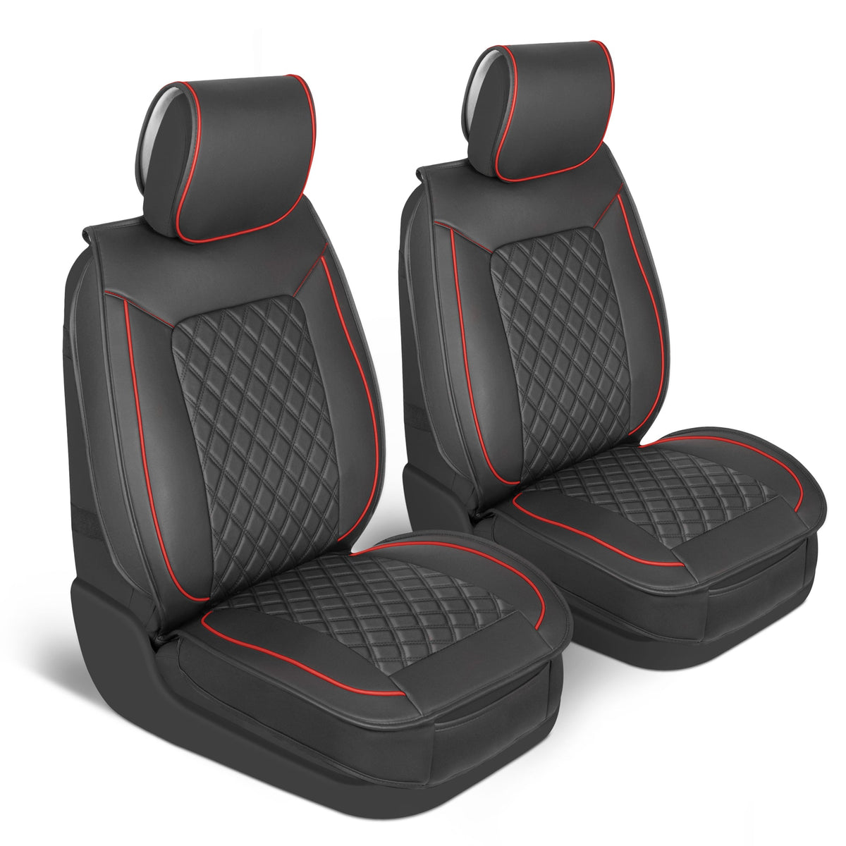 MotorBox 2-Pack Prestige Edition Premium Faux Leather Diamond Stitched Cushion Vordersitzbezüge