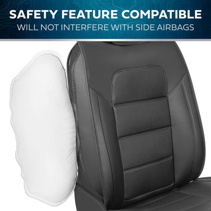 MotorBox 2-Pack Classic Edition Premium Faux Leather Perforated Cushion Vordersitzbezüge