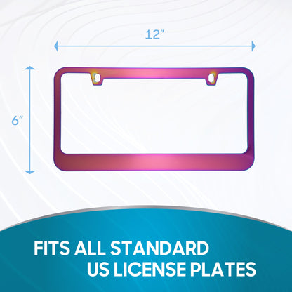 Rostbeständiges verchromtes Die-Cast-Edelmetall-Lizenzplattenrahmen / -halter Universalgröße - Blank Metal Design (Paket von 2)