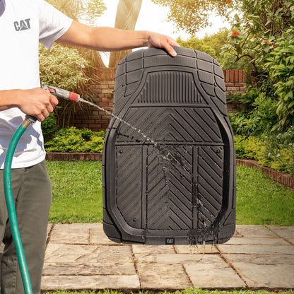 CAT 4-Stück abnehmbare Teppichtiefschalen Vorderbodenmatten und hintere Bodenmatten - Heavy Duty, All Weather, Trimmen, um zu passen