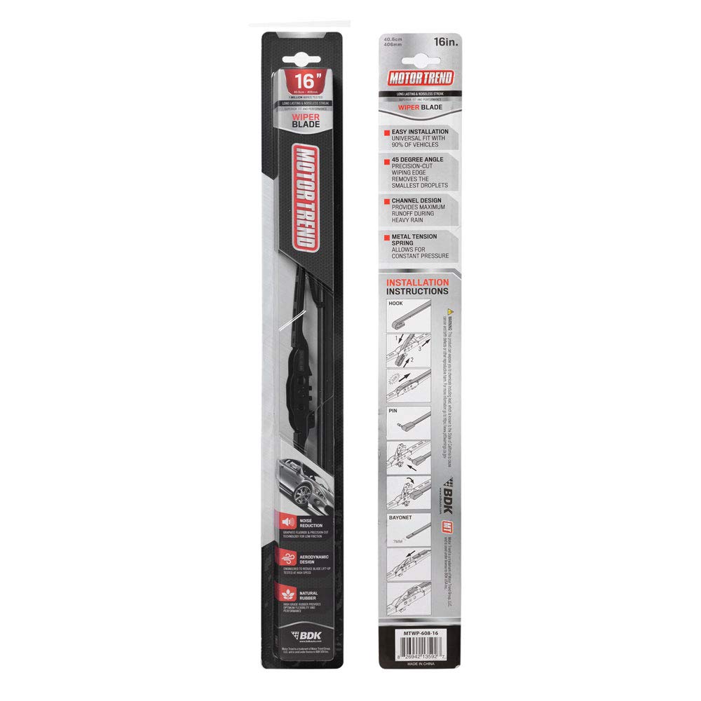 MotorTrend High Performance Aerodynamische Wischerklinge - leise, langlebig, streifenfrei (Single)