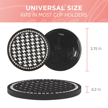 Carbella 2-Pack Houndstooth Bling Coasters