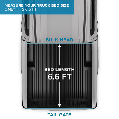 MotorBox Tri-Fold Truck Tonneau Abdeckung für Chevy Silverado 2500HD 3500HD / GMC Sierra 2500HD 3500HD (2014-2018) mit 6,6 ft Bettlänge, Allwetter Weich Klapp LKW Bett Abdeckung mit Black Flag Graphic