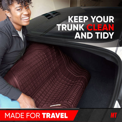 Motor Trend FlexTough Rear Cargo Mat - Heavy-Duty Trimmable Car Trunk Mat für die Rückseite des SUV, Universal Rear Cargo Liner für SUV, Flexible Trunk Liner, Automotive Floor Mats & Cargo Liners (Burgundy)