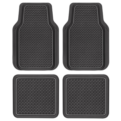 MotorTrend 4-Piece Houndstooth Pattern Vorderbodenmatten und Hinterbodenmatten - Heavy Duty, All Weather, Trimmen, um zu passen
