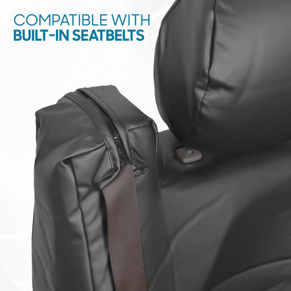 BDK 2-Pack Premium Faux Leder Vordersitze mit integrierten Sicherheitsgurtabdeckungen