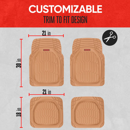 MotorTrend 4-Piece FlexTough Schildkröten Vorderbodenmatten und Hinterbodenmatten