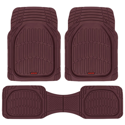 MotorTrend 3-Piece FlexTough Deep Dish Vorderbodenmatten und Hinterbodenmatte - Heavy Duty, All Weather, Trimmen Sie, um zu passen