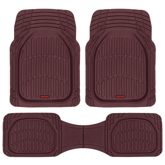 MotorTrend 3-Piece FlexTough Deep Dish Vorderbodenmatten und Hinterbodenmatte - Heavy Duty, All Weather, Trimmen Sie, um zu passen