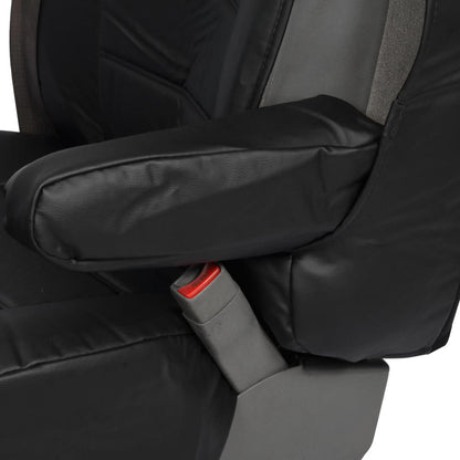 BDK 2-Pack Premium Faux Leder Vordersitze mit integrierten Sicherheitsgurt- und Armlehnenabdeckungen