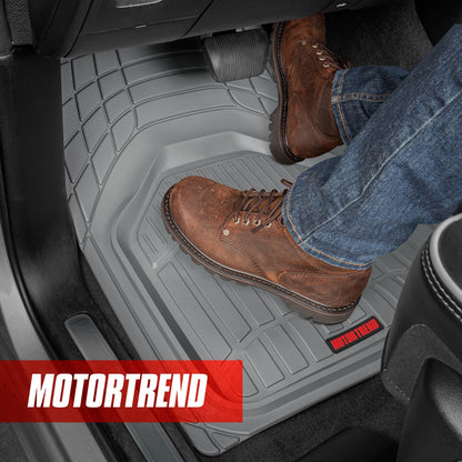MotorTrend 3-Stück FlexTough Defender Vorderbodenmatten und Hinterbodenmatte - Heavy Duty, All Weather, Trimmen Sie, um zu passen