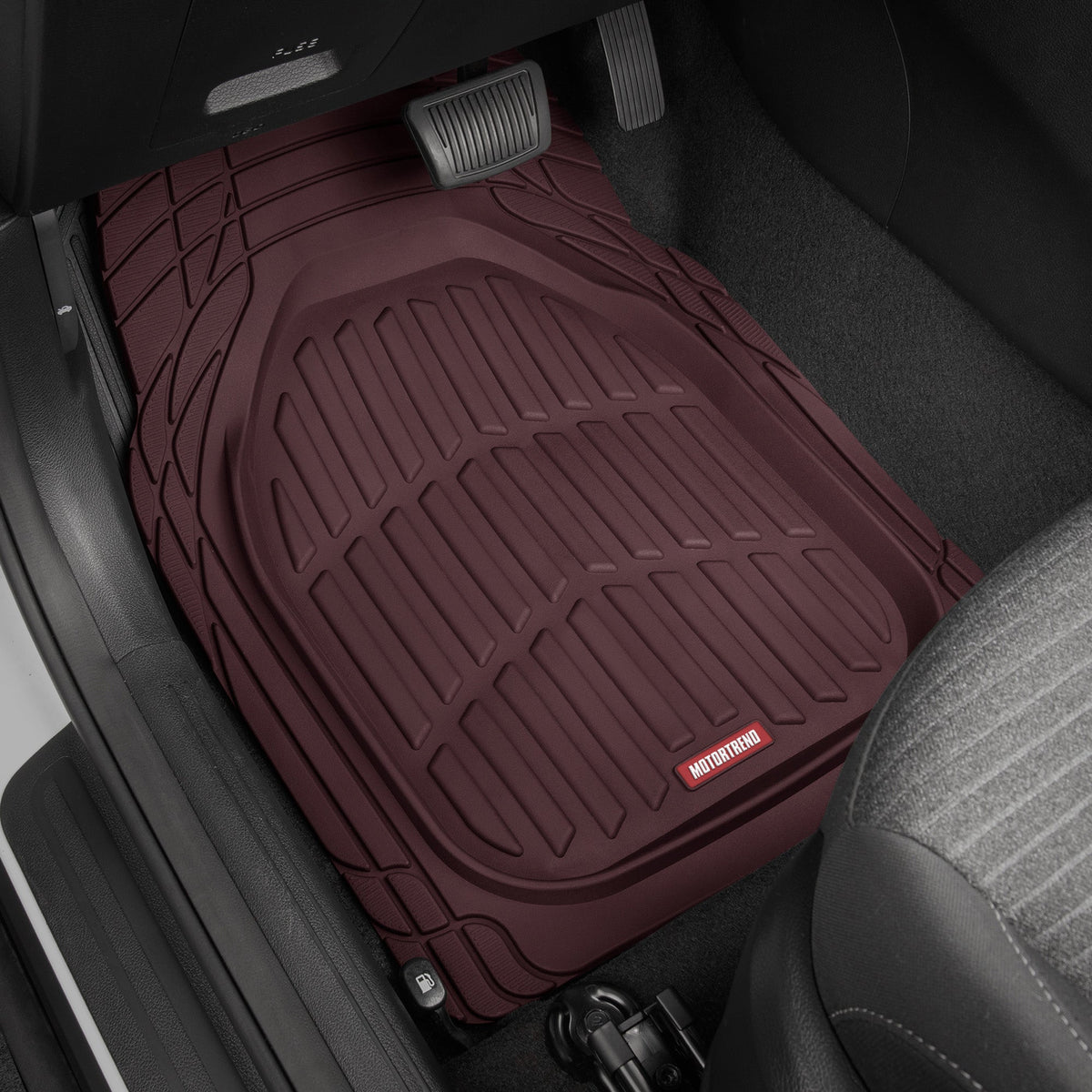 MotorTrend 3-Piece FlexTough Deep Dish Vorderbodenmatten und Hinterbodenmatte - Heavy Duty, All Weather, Trimmen Sie, um zu passen