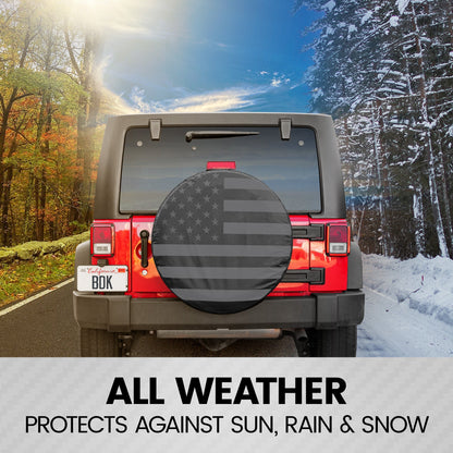 BDK USA Black American Flag Spare Wheel Abdeckung All Weather (Fits 16' und 17' Wheels)