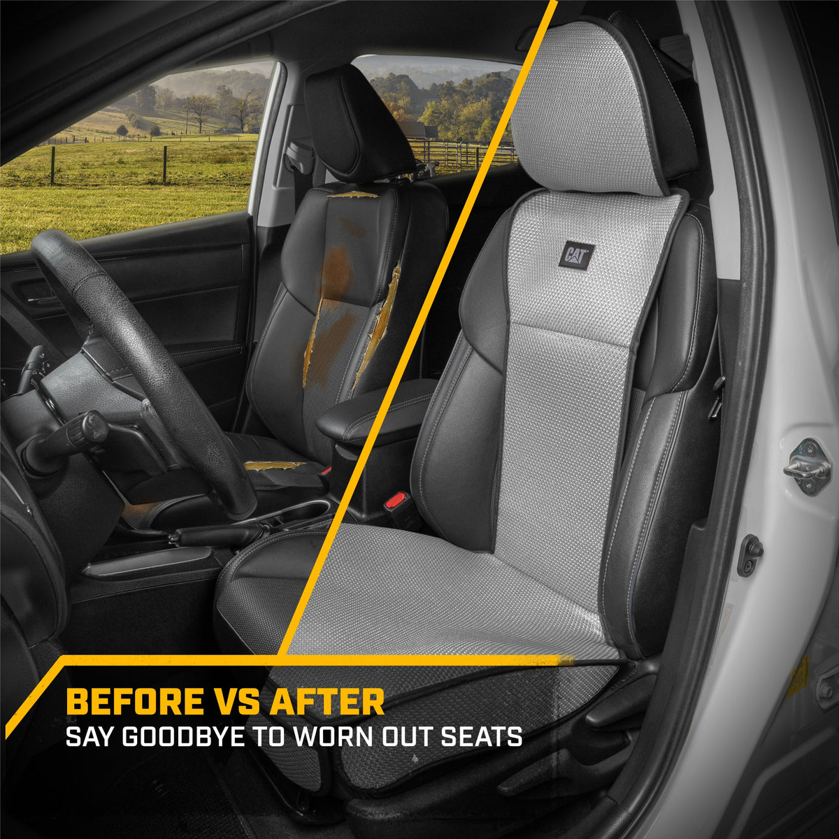 Raupe AeroMesh Graue Sitzbezüge für LKW, Auto & SUV - (2) Front Truck Seat Cover Protector - Breathable Mesh Universal Fit Car Seat Covers - Automotive Seat Covers Top of Seat Protection