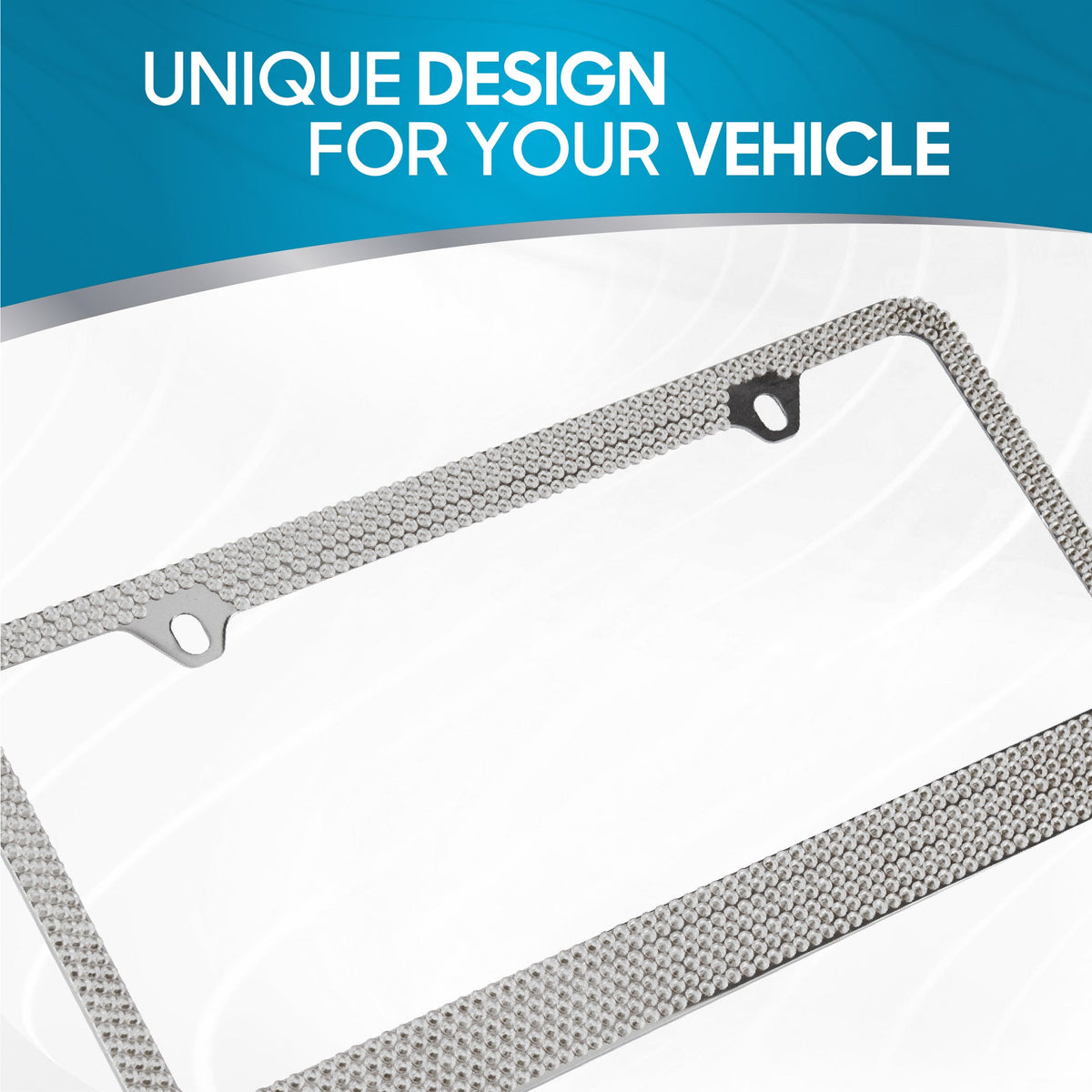 Rostbeständiges verchromtes Die-Cast-Edelmetall-Lizenzplattenrahmen / -halter Universalgröße - Blank Metal Design (Paket von 2)