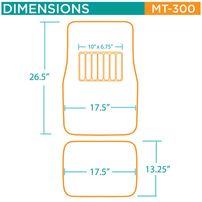MotorTrend 4-Piece FatRug Premium Teppich Vorderbodenmatten und Hinterbodenmatten mit Fersenpolsterung