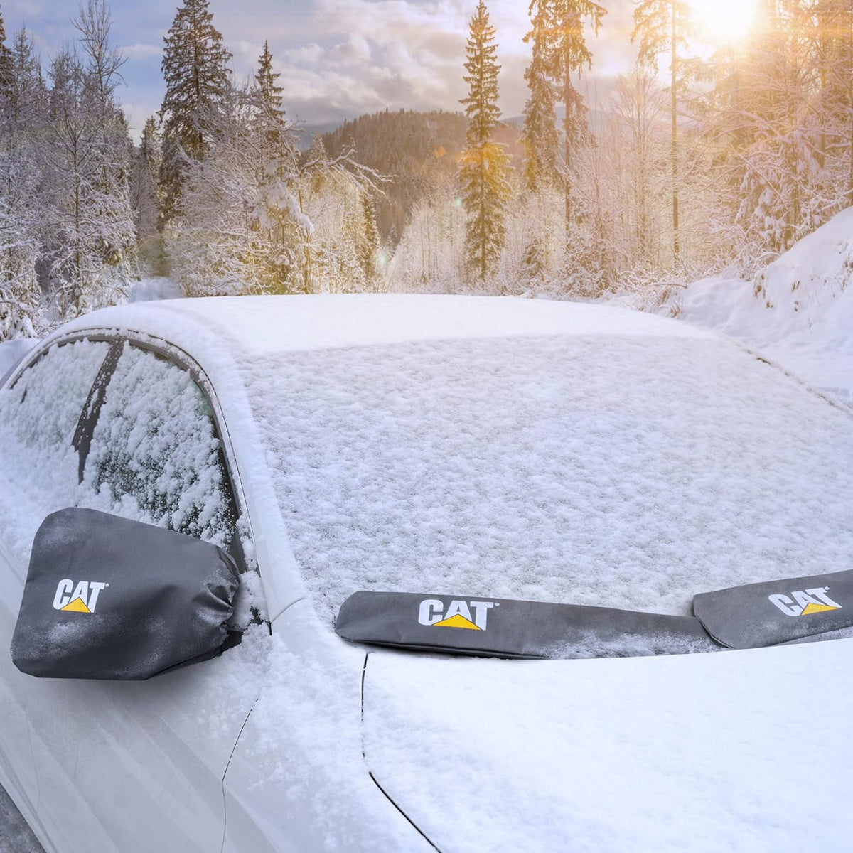 Cat® Schneeschutzscheibe Schnee Abdeckung, härteste Auto Frostschutz für Eis & Schnee, Wetterfest für den Winter, Enthält Anti-Diebstahl Straps, Frostschutz für Auto-Truck Van SUV