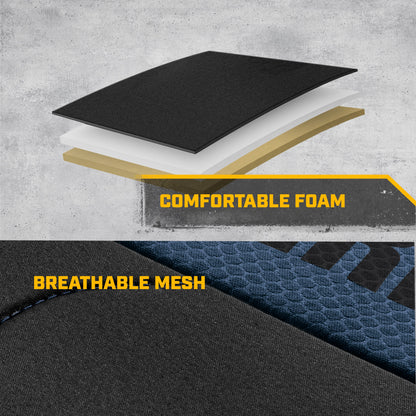 CAT Black & Blue Car Seat Covers Full Set – Front Seat Covers & Rear Bench Seat Cover – Airbag-kompatibel, 60/40 Split Bench für LKW, PKW & SUVs – Automotive Interior Seat Protection Zubehör – Alias 639034902301690571
