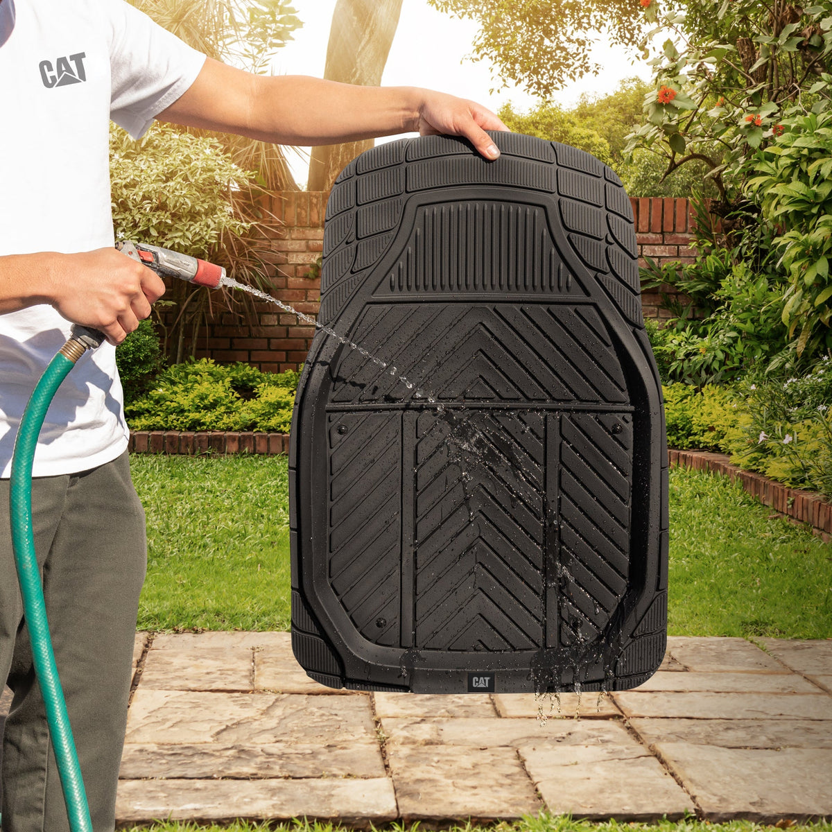 CAT 4-Stück abnehmbare Teppichtiefschalen Vorderbodenmatten und hintere Bodenmatten - Heavy Duty, All Weather, Trimmen, um zu passen