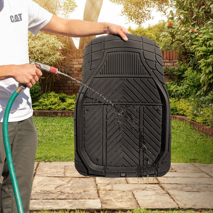 CAT 4-Stück abnehmbare Teppichtiefschalen Vorderbodenmatten und hintere Bodenmatten - Heavy Duty, All Weather, Trimmen, um zu passen