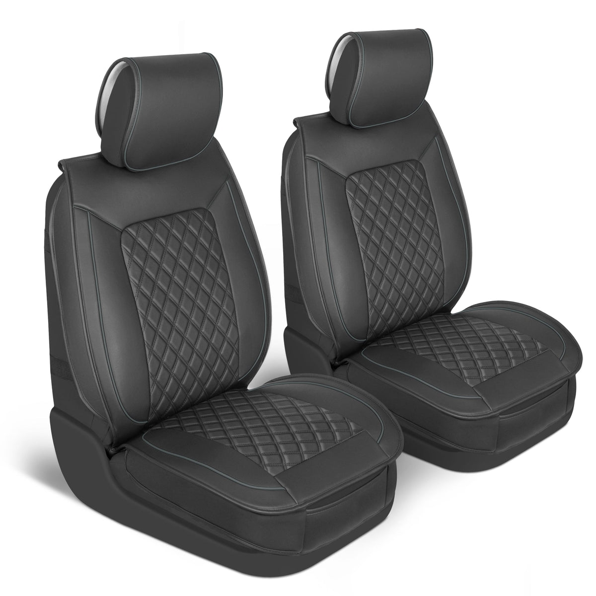 MotorBox 2-Pack Prestige Edition Premium Faux Leather Diamond Stitched Cushion Vordersitzbezüge