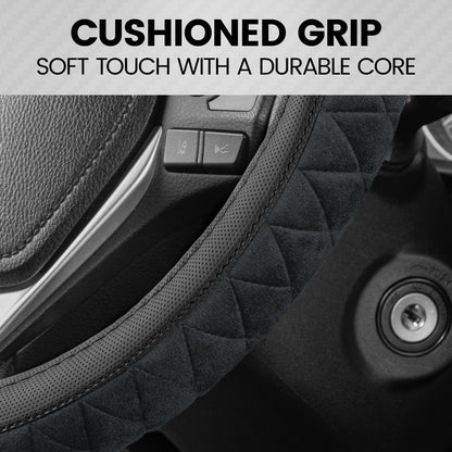 BDK GripTech Diamond Plüsch Fuzzy Lenkrad Abdeckung (passt 14.5' - 15.5')