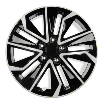 BDK 40,6 cm Hubcaps Set von 4 - OEM Ersatz Snap-On Wheel Rim Covers - Universal Fit Car Wheel Cover für Autos, LKW, SUV, Vans Durable ABS Black & Silver 10-Spoke Hub-Cap Car Zubehör Außen