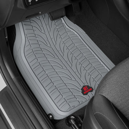 MotorTrend 4-Piece Grand Prix Reifenlaufflächen-Frontbodenmatten und Hinterbodenmatten - Heavy Duty, All Weather, Trimm to Fit
