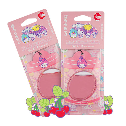 Hello Kitty und Freunde Car Air Freshener (My Melody - Cherry Lollipop) Hanging Gel Area Deodorizer, lang anhaltende Autodüfte Air Freshener, niedliches Automotive Sanrio Zubehör Dekor, 2-Pack