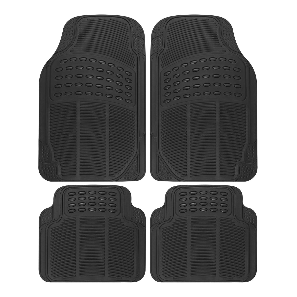 BDK 4-Piece Cushioned Grip Pad Vorderbodenmatten und hintere Bodenmatten - Heavy Duty, All Weather, Trimmen Sie, um zu passen