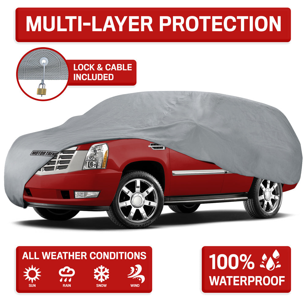 MotorTrend 4-Serie Premium Poly Lined Fahrzeugabdeckung für Autos, SUVs, LKW, Vans